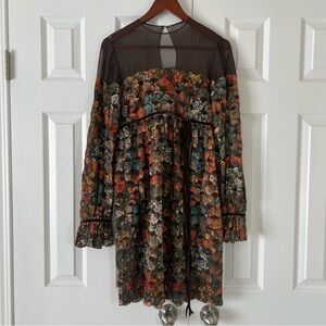 Authentic 1960s Vintage Mignon Paris New York Brand Floral Embroidered Dress